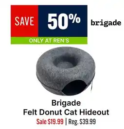 Ren’s Pets Depot Brigade Felt Donut Cat Hideout offer
