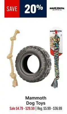 Ren’s Pets Depot Mammoth Dog Toys offer