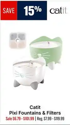 Ren’s Pets Depot Catit Pixi Fountains & Filters offer
