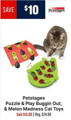 Ren’s Pets Depot Petstages Puzzle & Play Buggin Out, & Melon Madness Cat Toys offer