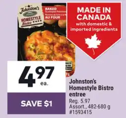 Giant Tiger Johnston's Homestyle Bistro entree offer