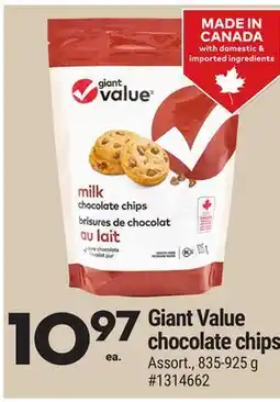 Giant Tiger Giant Value chocolate chips offer
