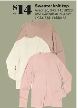 Giant Tiger Sweater knit top offer