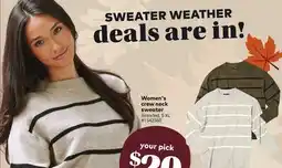 Giant Tiger Women's crew neck sweater offer