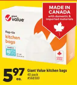 Giant Tiger Giant Value kitchen bags offer