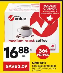 Giant Tiger GIANT VALUE 48 COFFEE PODS offer