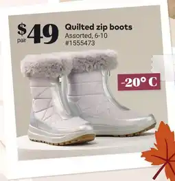 Giant Tiger Quilted zip boots offer
