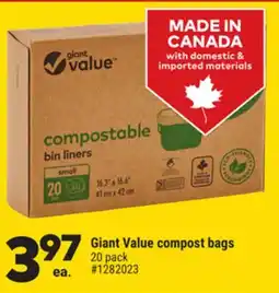 Giant Tiger Giant Value compost bags offer