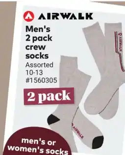 Giant Tiger Men's 2 pack crew socks offer