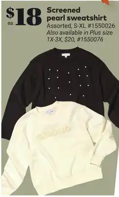 Giant Tiger Screened pearl sweatshirt offer