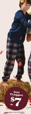 Giant Tiger boys PJ joggers offer