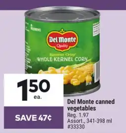 Giant Tiger Del Monte canned vegetables offer
