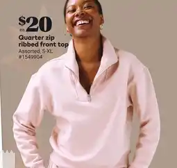 Giant Tiger Quarter zip ribbed front top offer