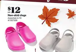 Giant Tiger Non‐skid clogs offer