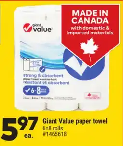 Giant Tiger Giant Value paper towel offer