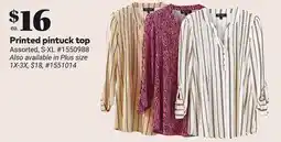 Giant Tiger Printed pintuck top offer