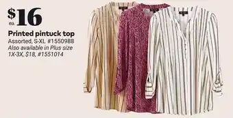Giant Tiger Printed pintuck top offer
