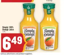 Marché Adonis SIMPLY 100% ORANGE JUICE offer