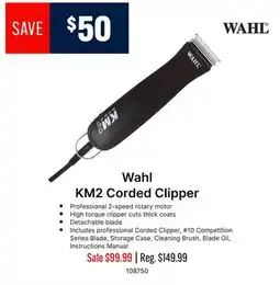Ren’s Pets Depot Wahl KM2 Corded Clipper offer