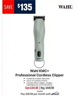 Ren’s Pets Depot Wahl KMC + Professional Cordless Clipper offer