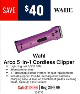 Ren’s Pets Depot Wahl Arco 5-In-1 Cordless Clipper offer