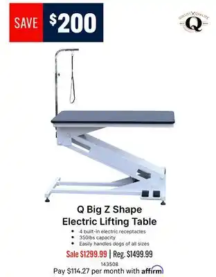 Ren’s Pets Depot Q Big Z Shape Electric Lifting Table offer