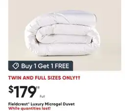 Sleep Country Fieldcrest Luxury Microgel Duvet offer