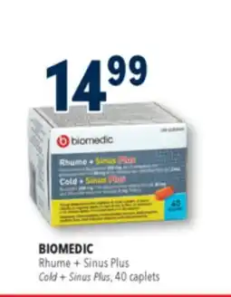 Familiprix BIOMEDIC Rhume + Sinus Plus Cold + Sinus Plus, 40 caplets offer