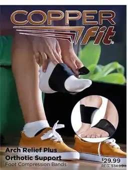 Showcase COPPER FIT Arch Relief Plus Orthotic Support Foot Compression Bands offer