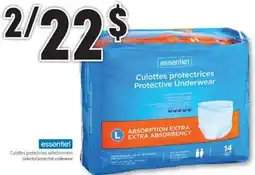Familiprix ESSENTIEL, Selected protective underwear offer
