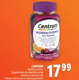 Familiprix CENTRUM MultiGummies, Selected vitamin and mineral supplements offer