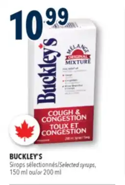 Familiprix BUCKLEY'S, Selected syrups, 150 ml or 200 ml offer