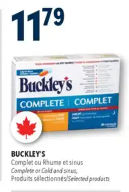 Familiprix BUCKLEY'S, Complete or Cold and sinus, Selected products offer