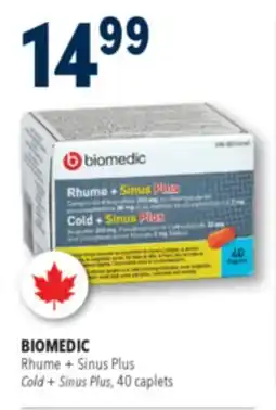 Familiprix BIOMEDIC, Cold + Sinus Plus, 40 caplets offer