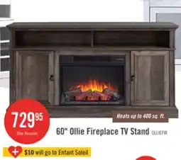 The Brick Ollie 60 Electric Fireplace TV Stand with Storage and Cable Management for TVs up to 65- Grey offer