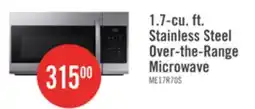 The Brick Samsung 1.7 Cu. Ft. Over-the-Range Microwave with 300 CFM and Auto Cook & Reheat - Stainless Steel offer