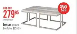 The Brick Jesse 47 Modern Coffee Table - Grey and Pewter with Metal Base offer
