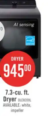 The Brick LG 7.3 Cu. Ft. Electric Dryer with AI Sensing and ThinQ - Platinum Black - DLE8200L offer