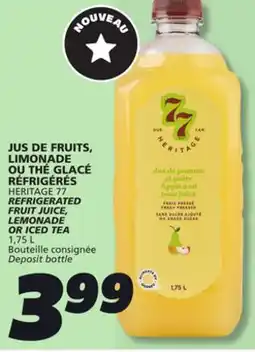 IGA HERITAGE 77 REFRIGERATED FRUIT JUICE, LEMONADE OR ICED TEA offer