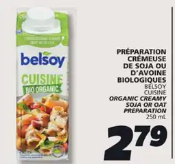 IGA BELSOY CUISINE ORGANIC CREAMY SOJA OR OAT PREPARATION offer