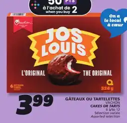 IGA VACHON CAKES OR TARTS offer