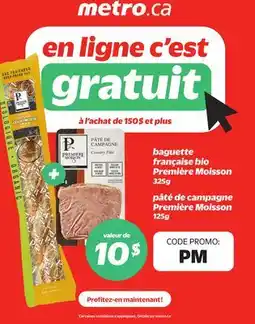 Metro BAGUETTE FRANÇAISE BIO PREMIÈRE MOISSON offer