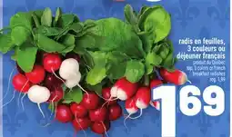 Metro RADIS EN FEUILLES, 3 COULEURS OU DÉJEUNER FRANÇAIS | TOP, 3 COLORS OR FRENCH BREAKFAST RADISHES offer