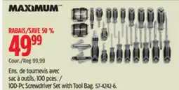 Canadian Tire 100-Pc Screwdriver Set with Tool Bag offer