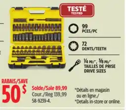 Canadian Tire Stanley Grade Black Chrome Socket Set offer