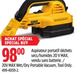 Canadian Tire Dewalt 20V MAX Wet/Dry Portable Vacuum offer