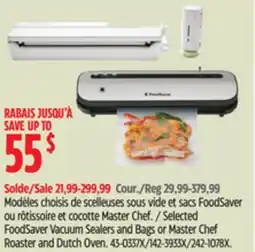 Canadian Tire Selected FoodSaver Vacuum Sealers and Bags or Master Chef Roaster and Dutch Oven offer