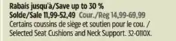 Canadian Tire Realtree Selected Seat Cushions and Neck Support offer