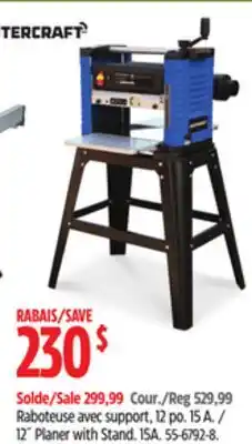 Canadian Tire Mastercraft 12˝ Planer with Stand 15A offer