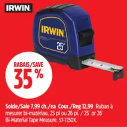 Canadian Tire IRWIN 25´ or 26´ Bi-Material Tape Measure offer